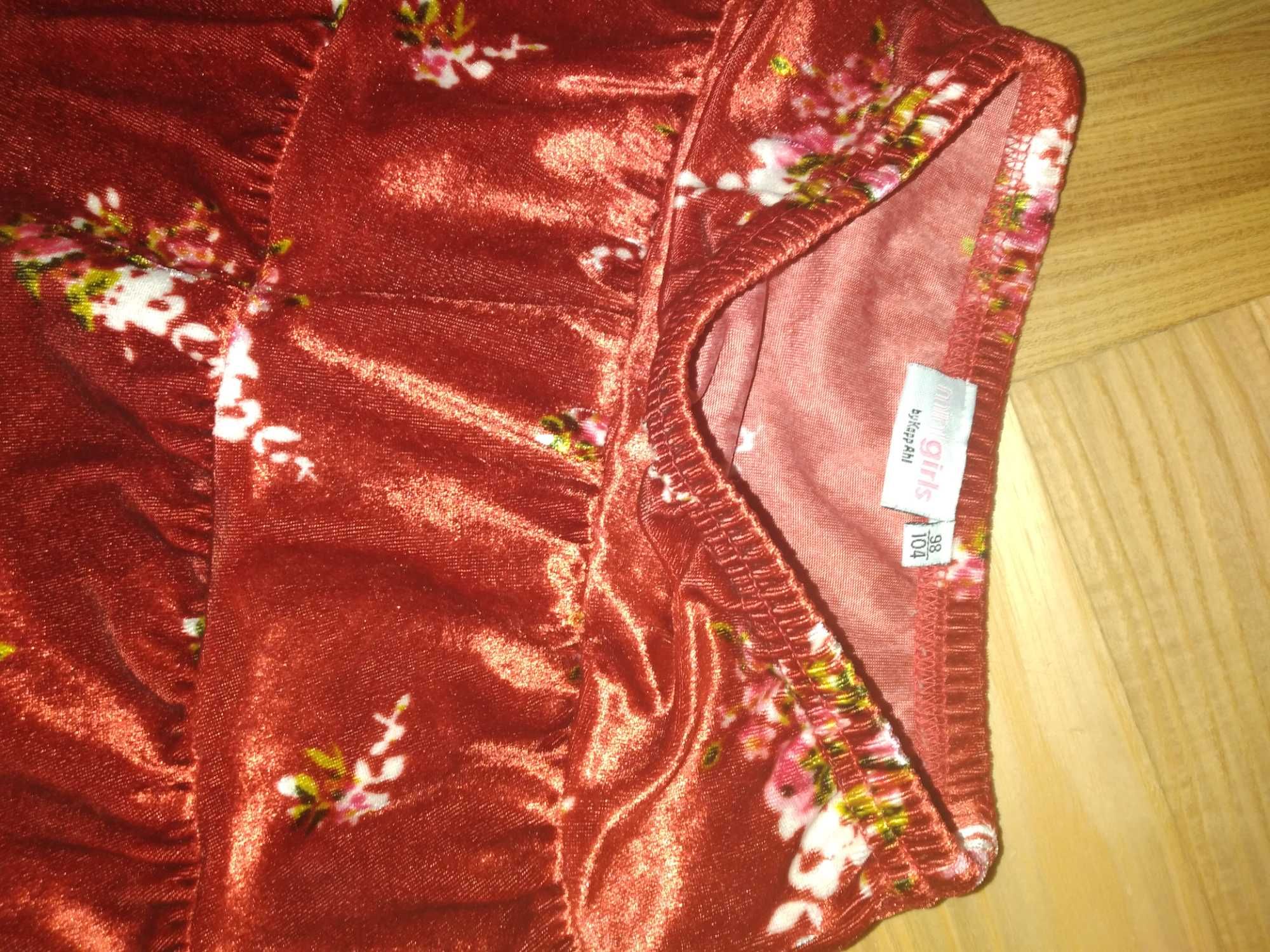 Spódnica dla dziewczynki 98 104 kappahl welurowa swieta bordowa