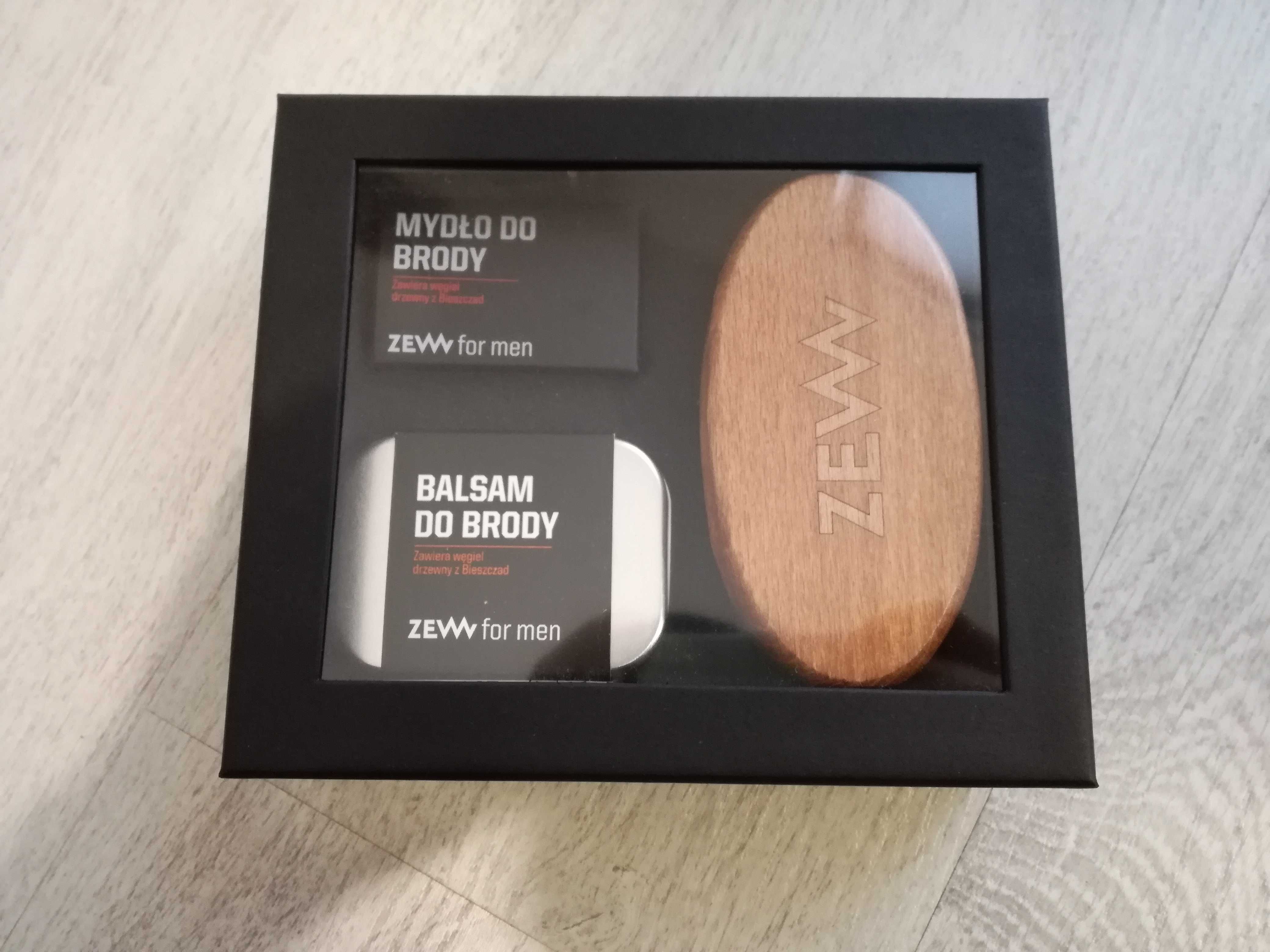 Zestaw do pielęgnacji brody ZEW - mydło, balsam, kartacz