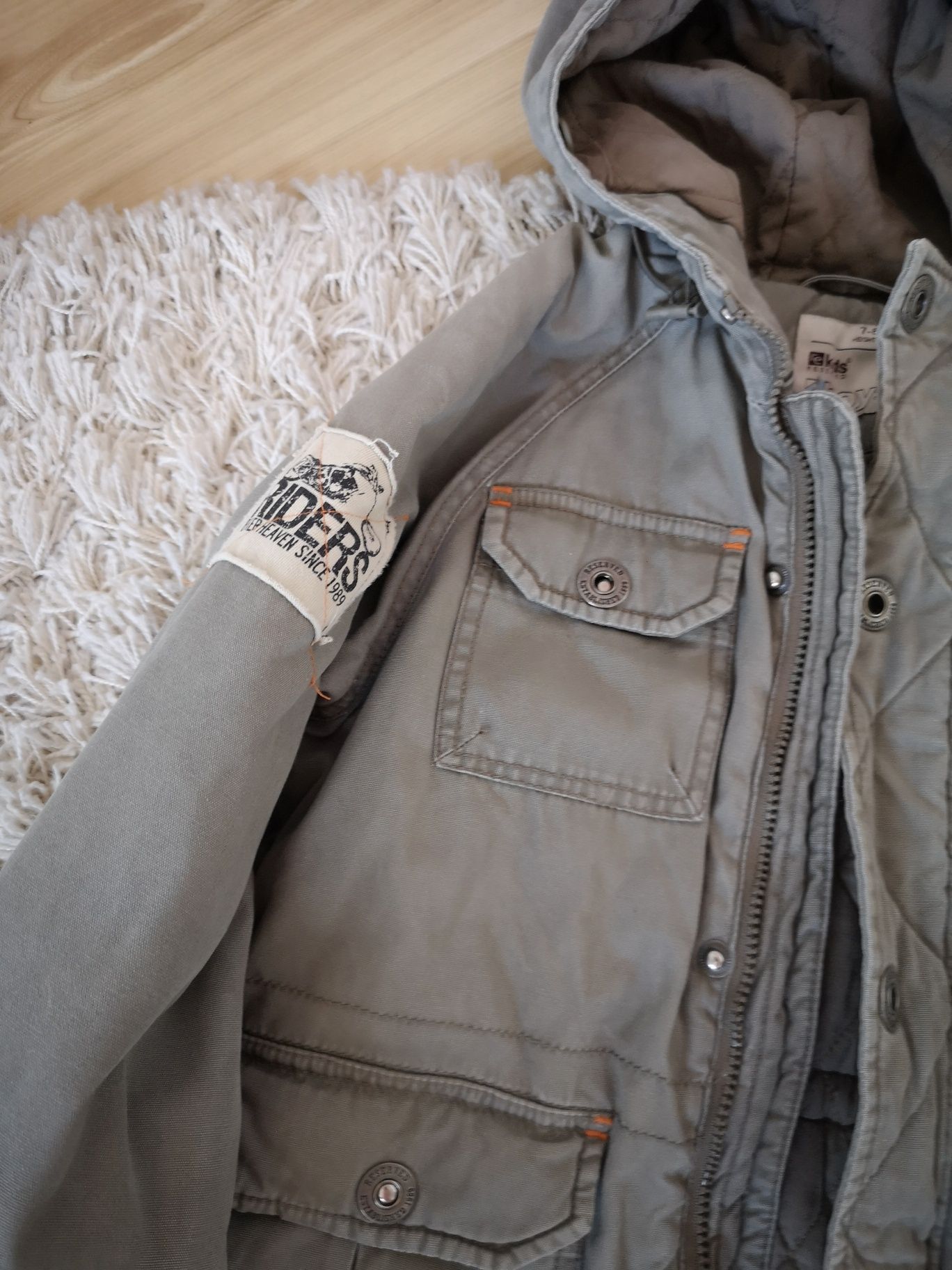 Kurtka parka chłopięca kurtka Długa Khaki dla chłopca 128