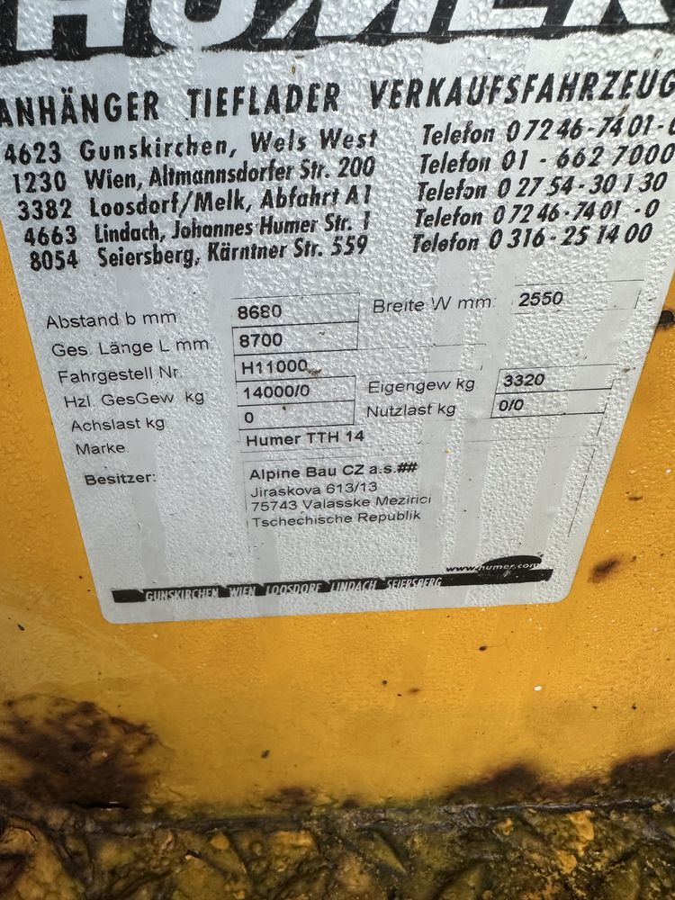 Przyczepa dwu osiowa z najazdami humer TTH14