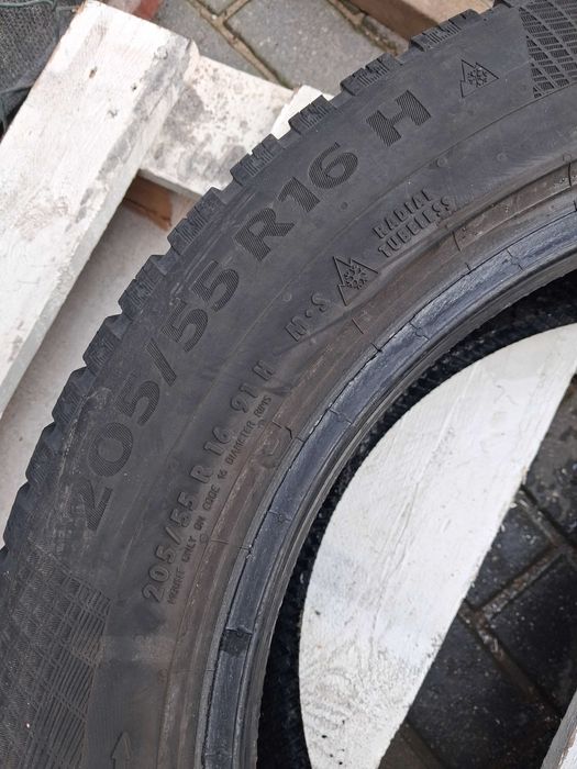 2x używane opony zimowe 205/55 R16 Continental Gwarancja Montaż