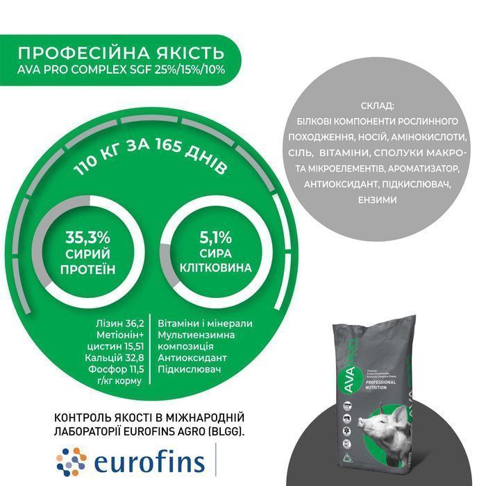 БМВД для свиней 12-110кг AVA PRO COMPLEX SGF