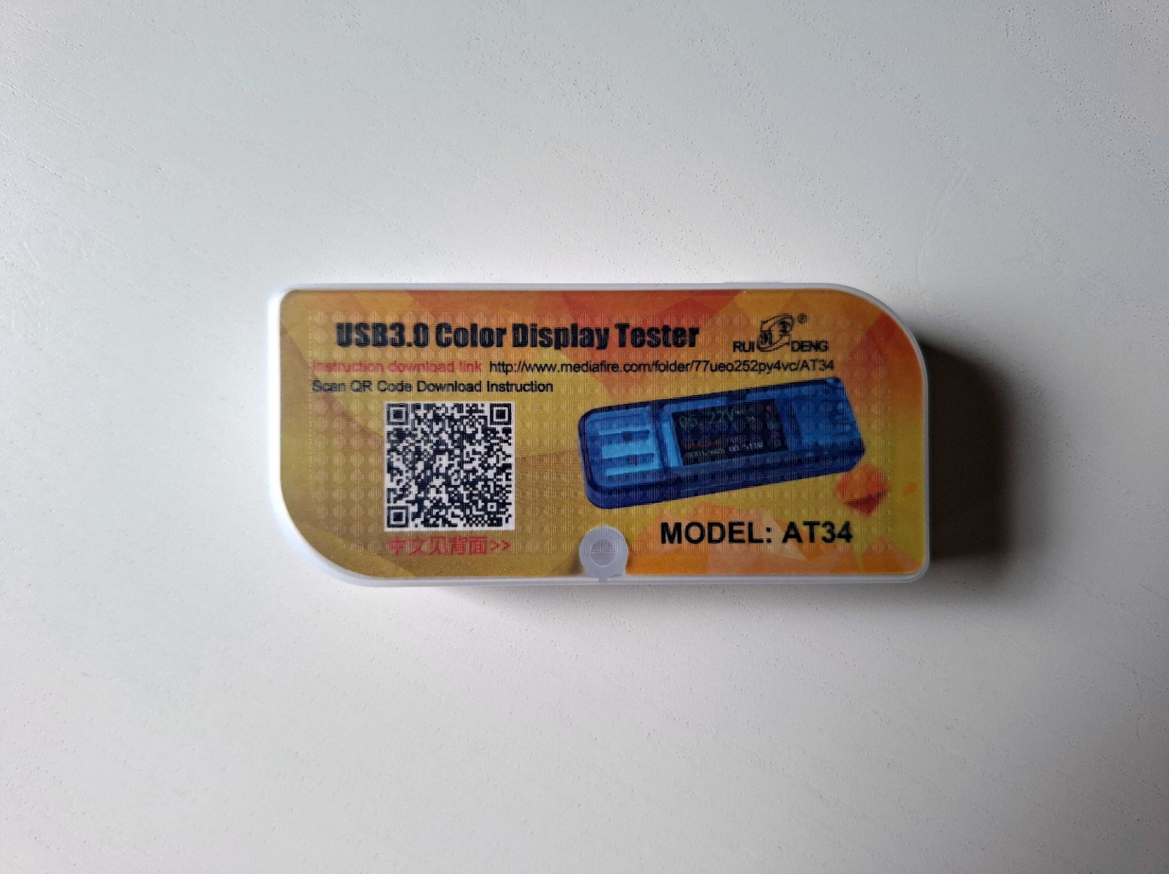 USB Tester Ruideng AT34 z kolorowym wyświetlaczem