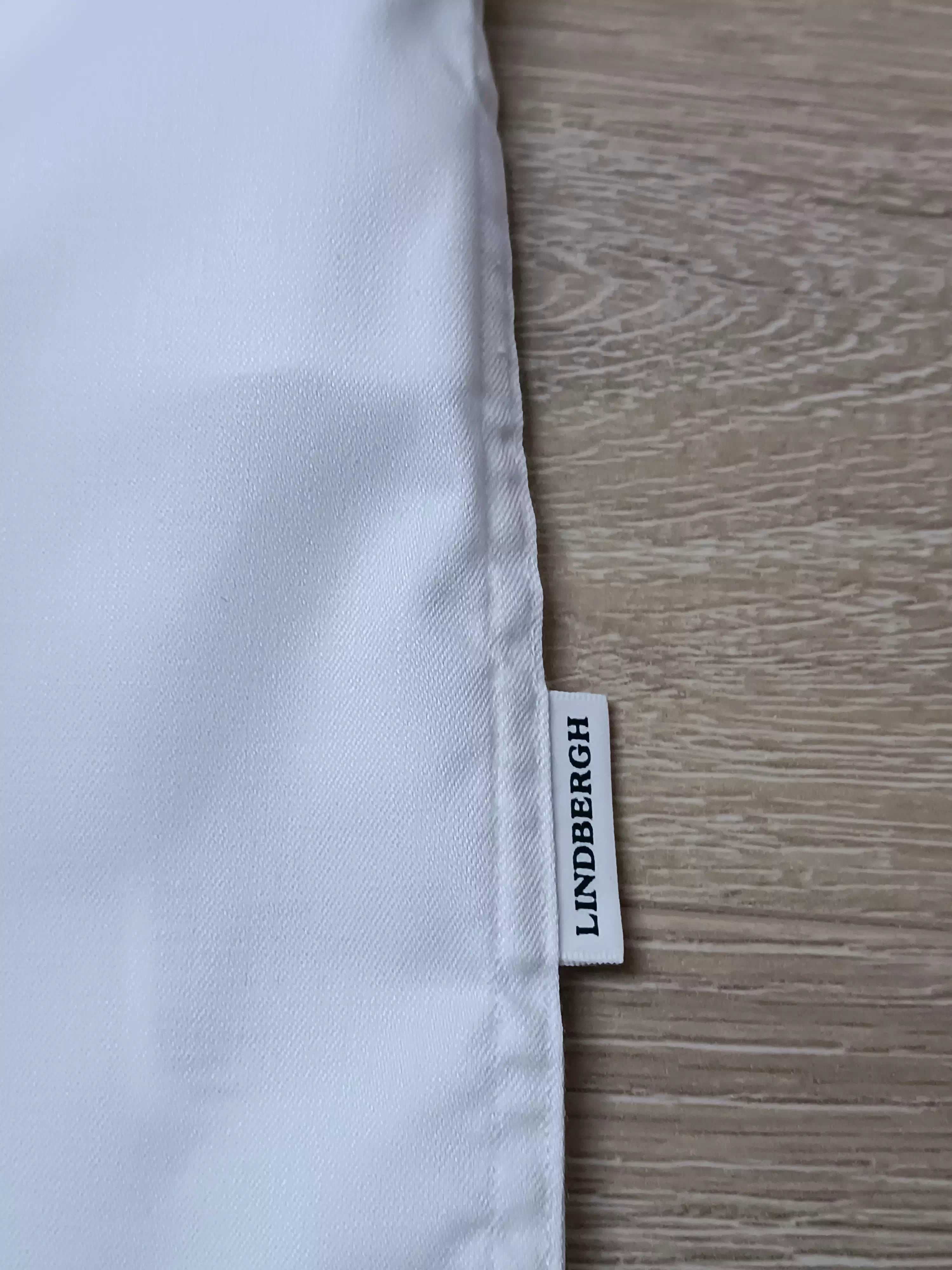 Gładka koszula długi rękaw kołnierzyk guziki 'Lindbergh White' S