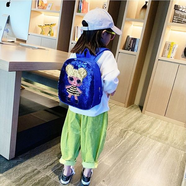 Модные детские рюкзаки для девочек Лол с пайетками