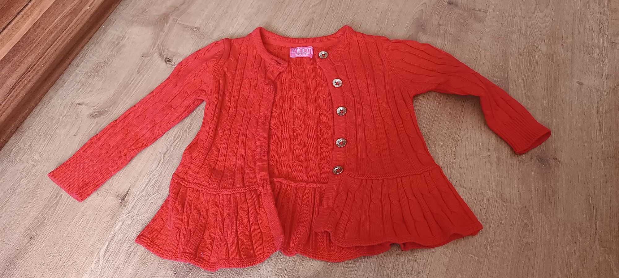 80/86 sweter czerwony