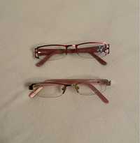 2x oprawki okulary korekcyjne 50-18 / 135 szkoła oldschool różowe pink
