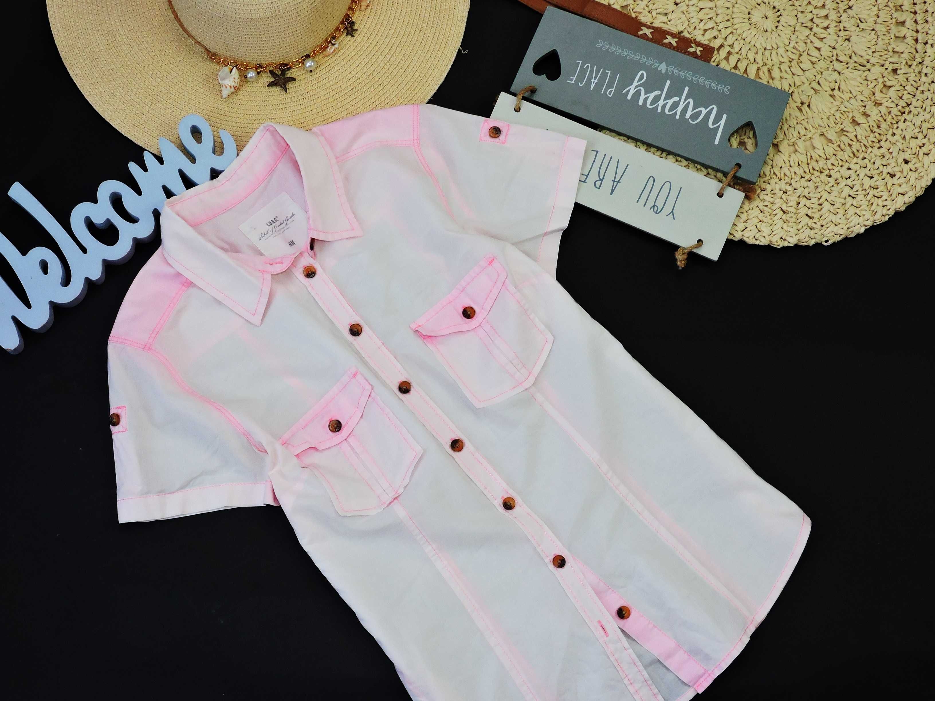 H&M Cieniowana koszula neon 34