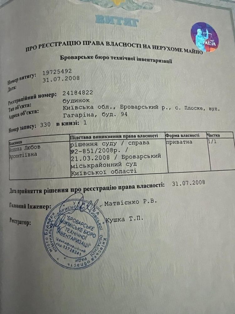 Домоволодіння село Плоске Броварського району 0.55 га