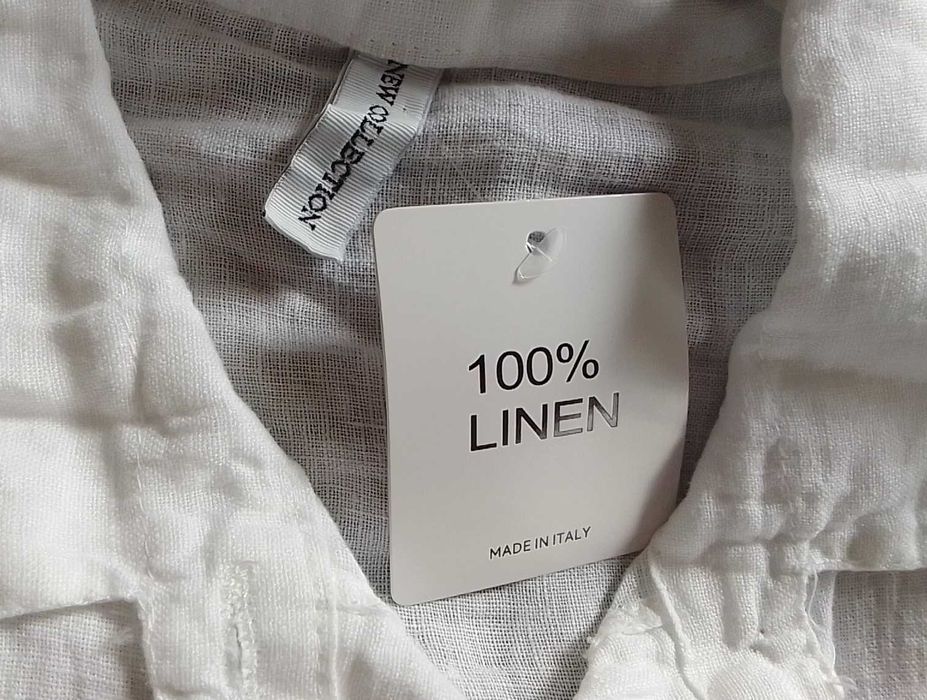 Lniany komplet spodnie koszula 100% len puro lino S M L uniwersalny
