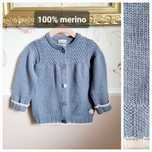 Wełniany sweterek 86 kardigan basic ozdobny splot 100% merino scandi