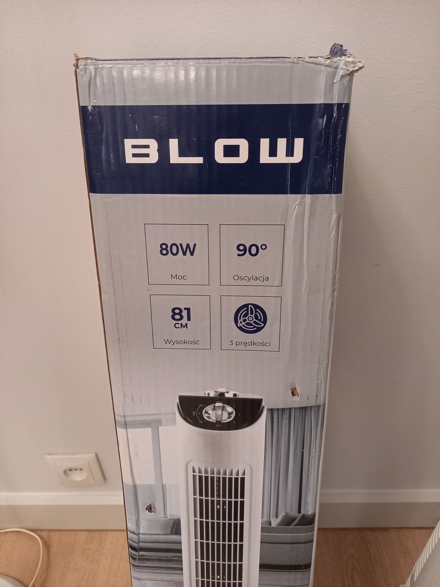 Termowentylator nowy 80wat kolumnowy regulowany wiatrak wentylator