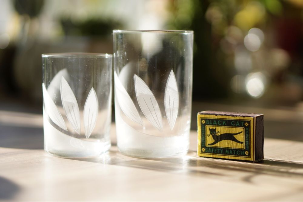 Zestaw malych i duzych literatek PRL literatki szklanki