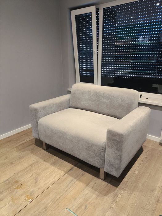 Sofa kanapa welur dwuosobowa mala szara welurowa