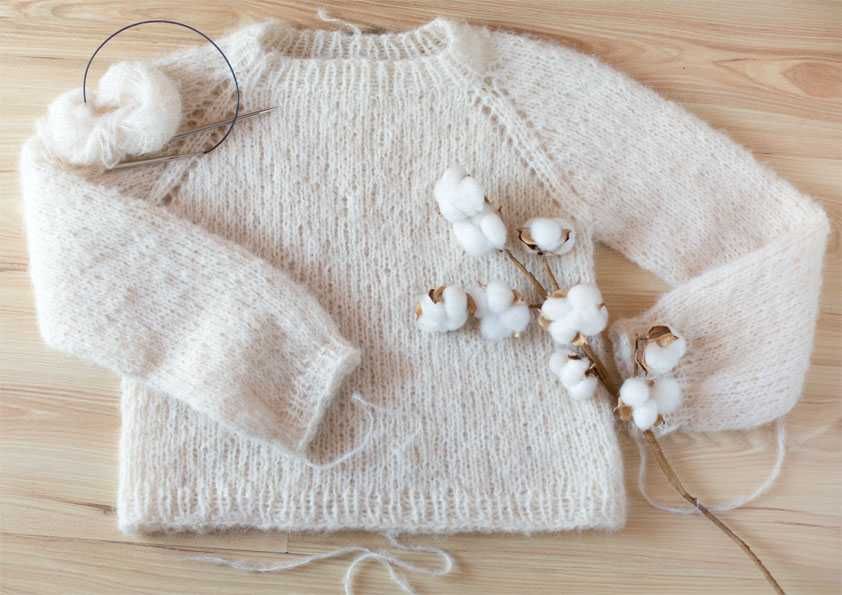 sweterek krótki z alpaki handmade