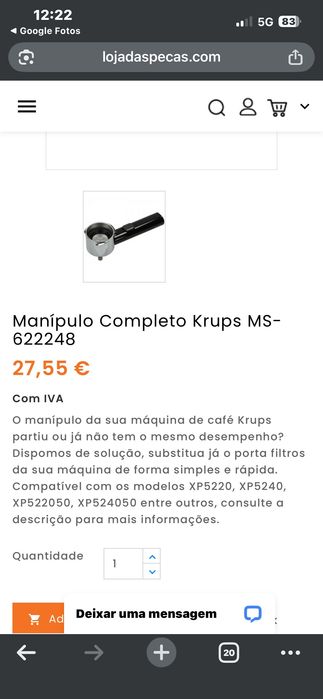 Manípulo completo Krups