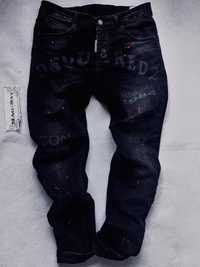 Spodnie Dsquared2 jeansowe czarne nakrapiane