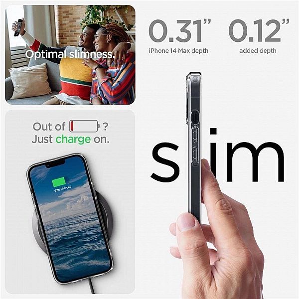 Etui Spigen Ultra Hybrid Mag z MagSafe na iPhone 14 Plus - przezroczys
