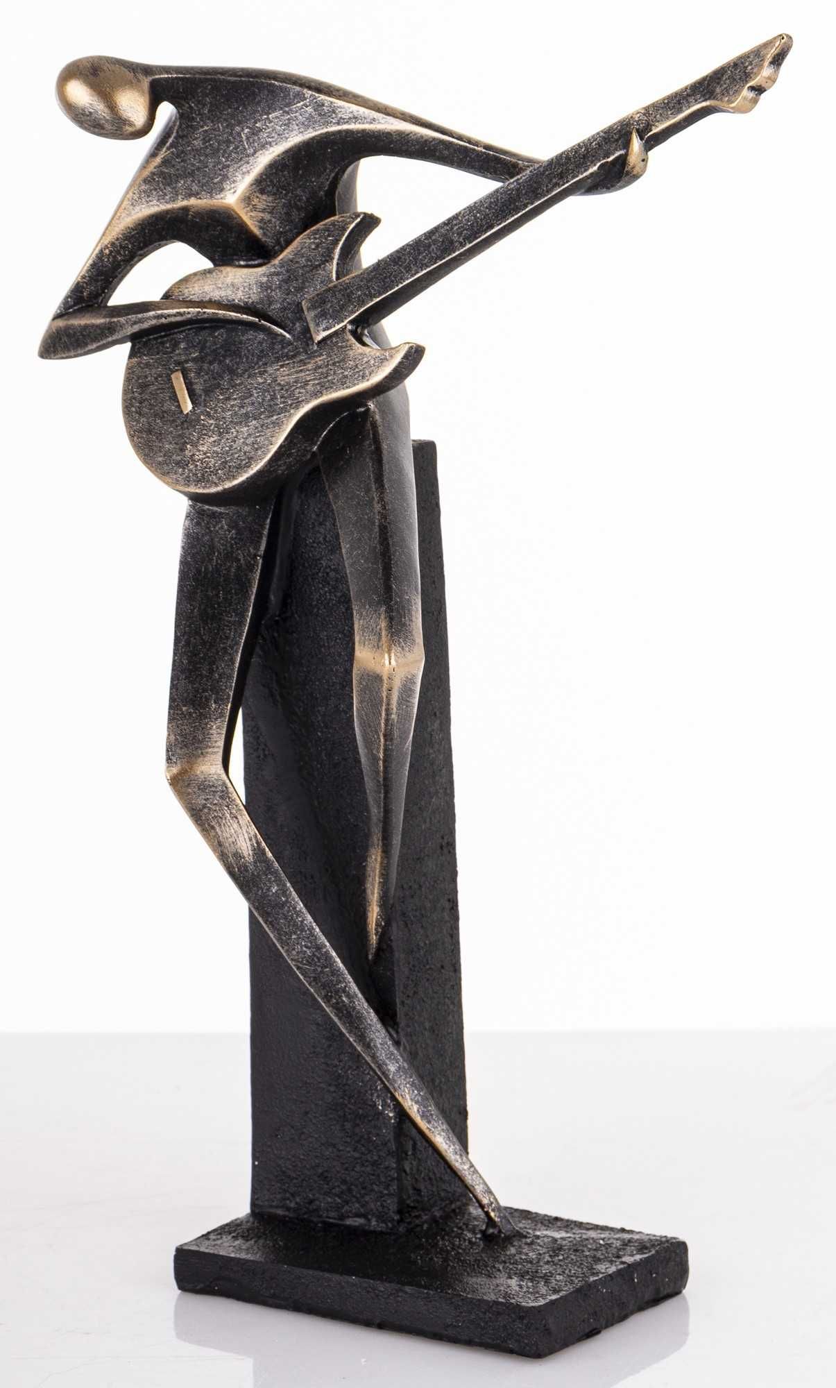 Czarna złota figurka muzyka grającego na gitarze dekoracja 175696