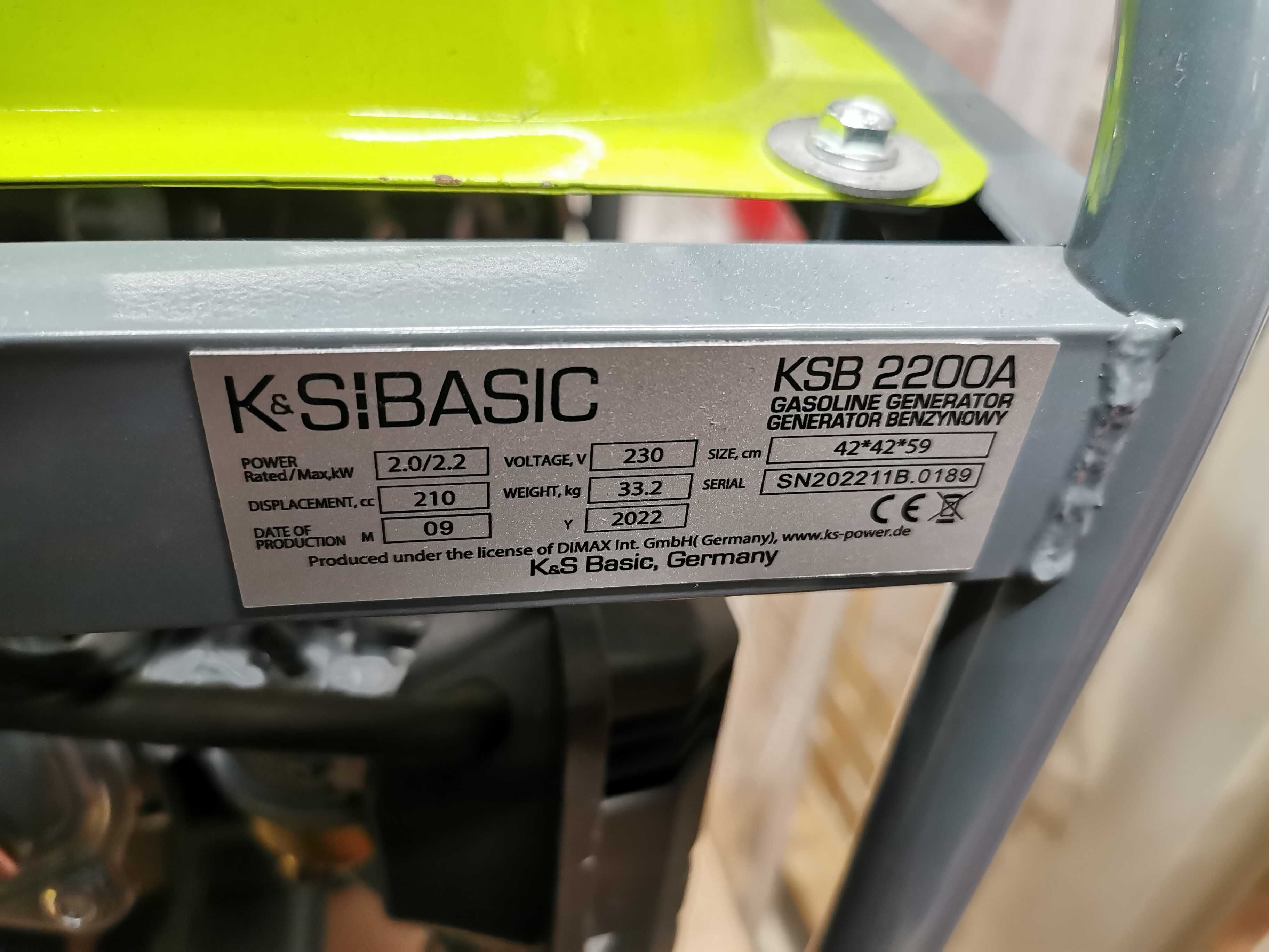 Agregat prądotwórczy KSB 2200A 230V 2.2KW AVR