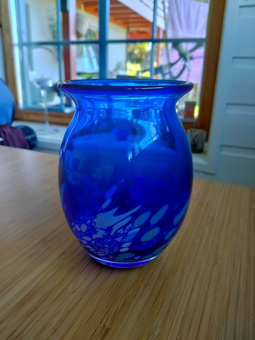 Wazon kobaltowy nakrapiany retro