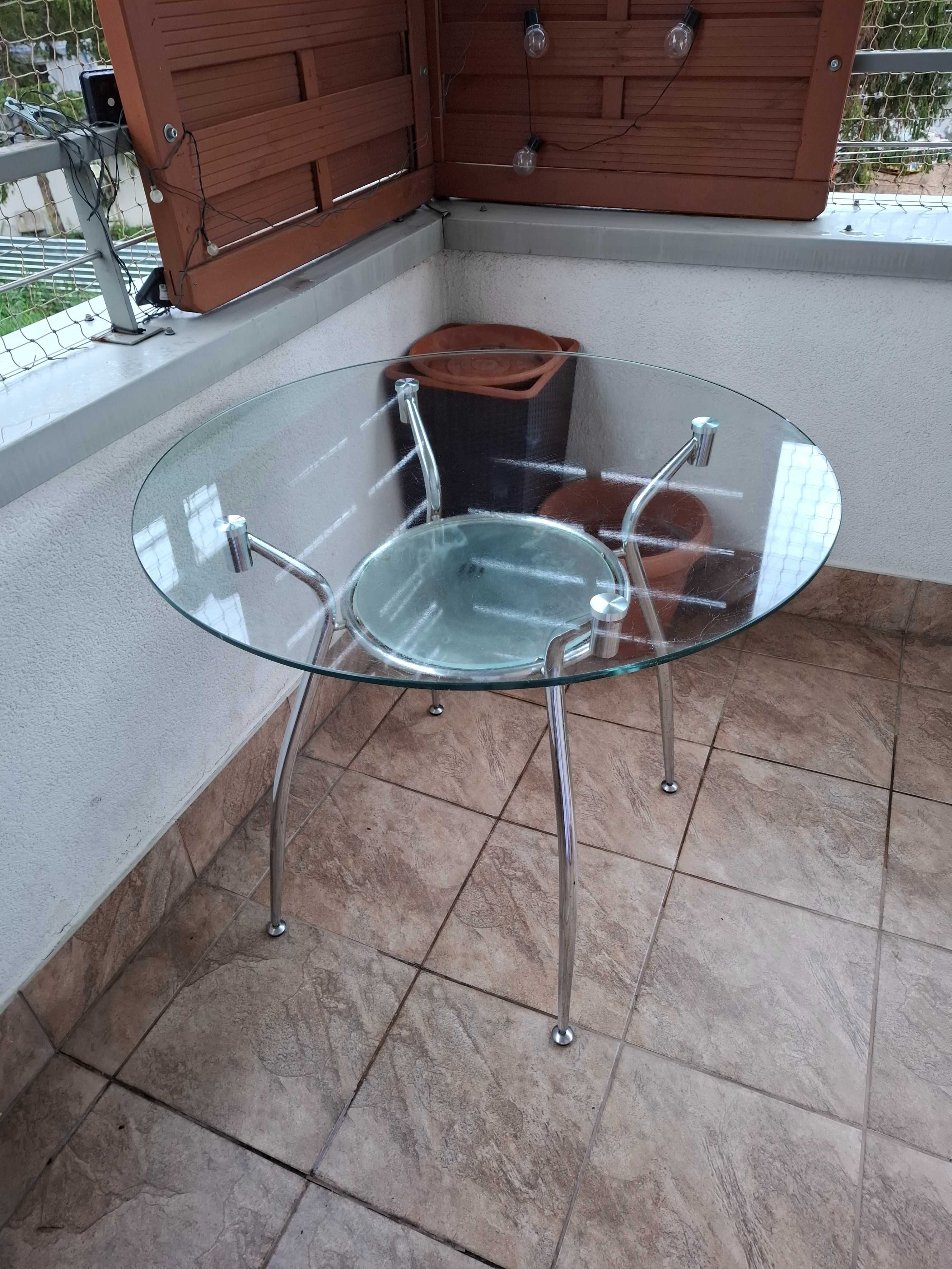 Okragly szklany stol do sprzedania