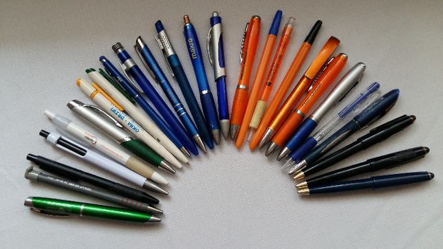 Długopisy używane 28 sztuk.