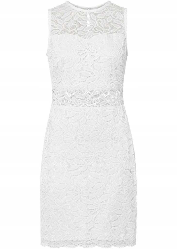 piekna biała koronkowa sukienka 42 lub 46