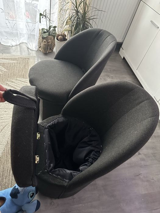 Pufy z oparciem i schowkiem