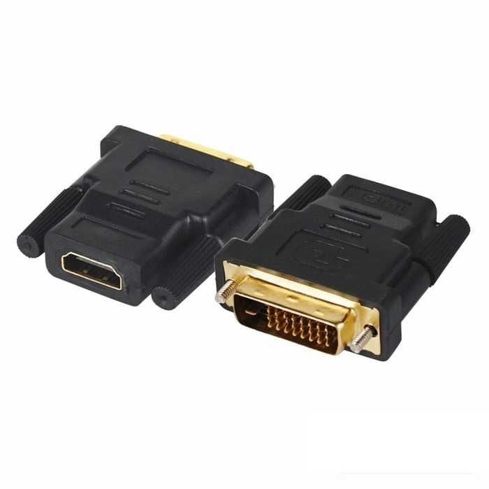 (NOVO) Adaptador DVI-D 24+1 Dual Link Macho / HDMI Fêmea