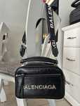 Balenciaga torebka na ramię torba nowa czarna skórzana logowana
