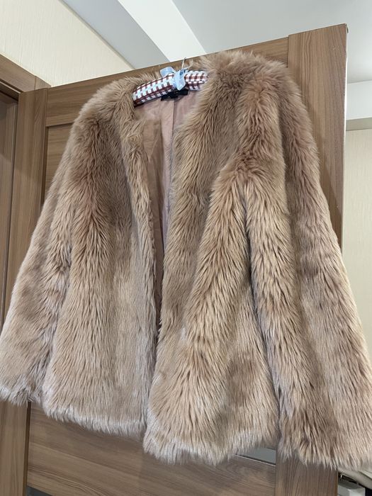 Рожева еко шуба, розмір s