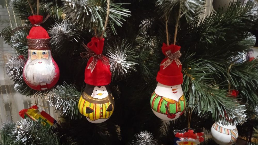 Ялинкові іграшки хендмейд ,дід мороз сніговик, Грінч подарунки