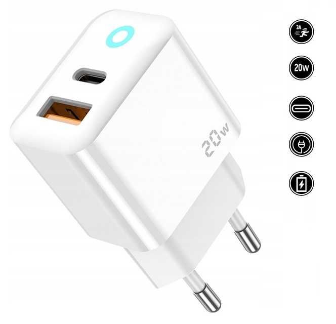 Ładowarka 2in1 sieciowa PD 20W 2 porty USB + USB-C JELLICO * Wejherowo
