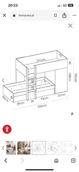 Beliche com muita arrumacão