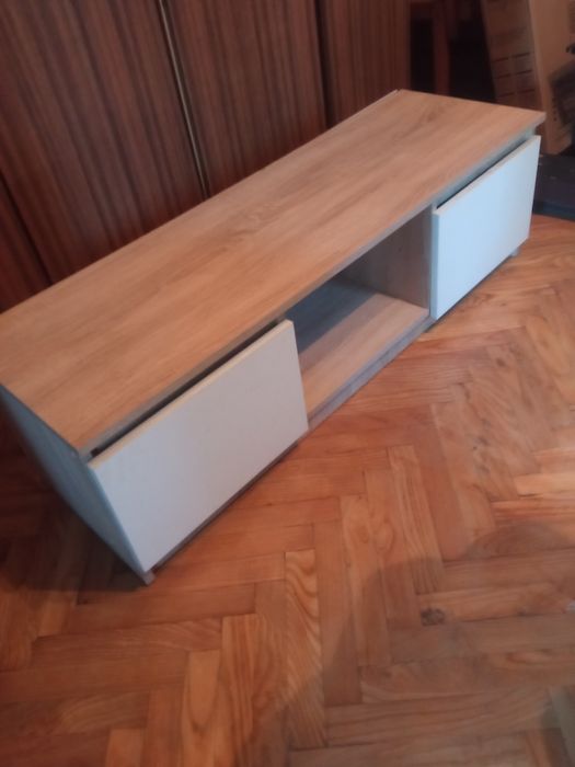 szafka RTV dąb Sonoma z bialyni frontami 120cm