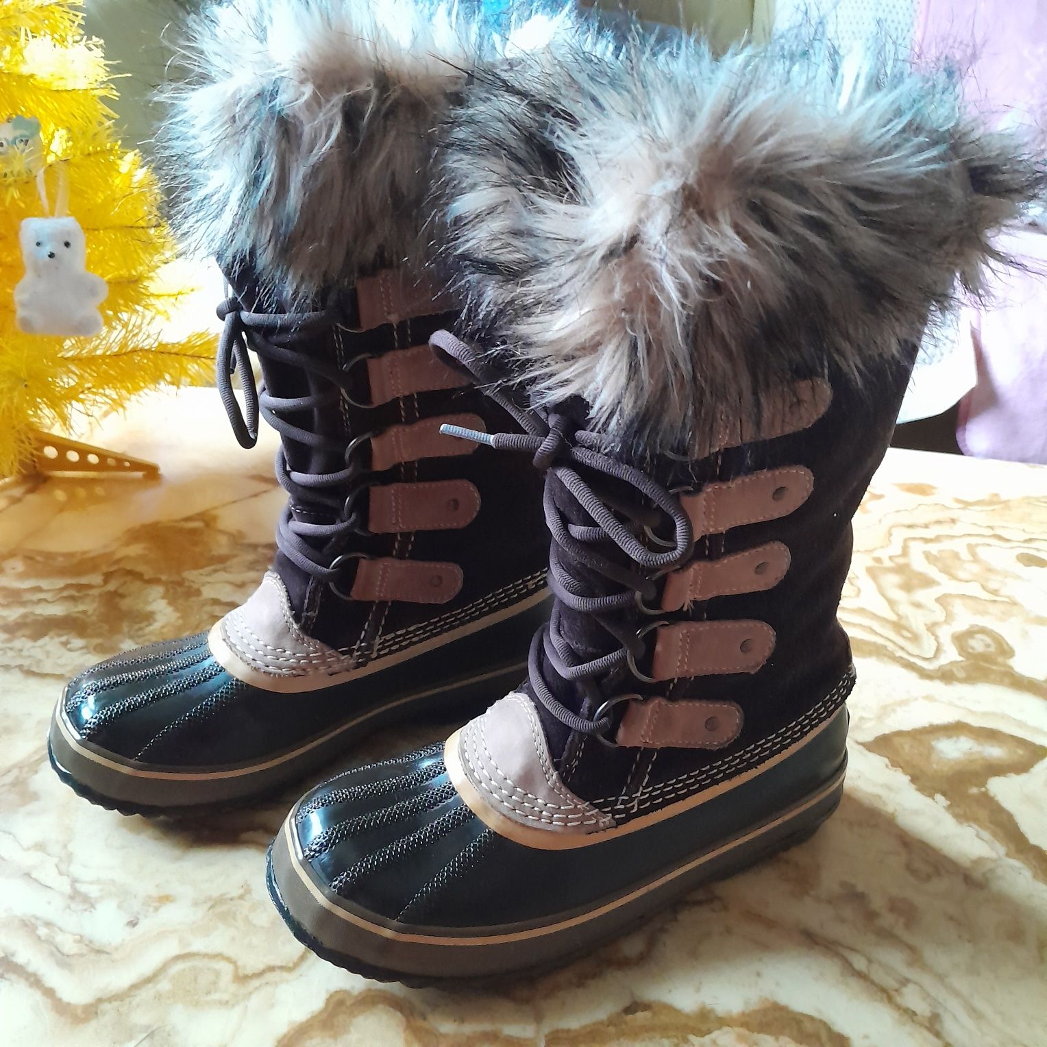 SOREL gore tex  GERMANY женские зимние кожаные сапоги 37-38р ботинки