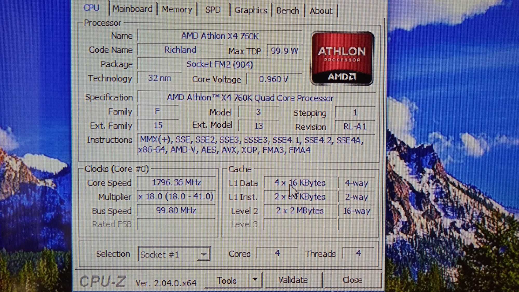 Процессор Athlon X4 760K Socket FM2