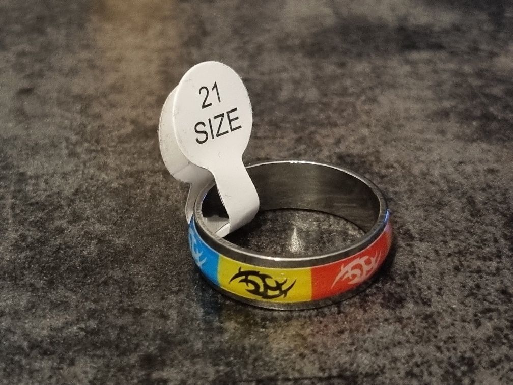 Obrączka, stal nierdzewna, rozmiar 21 mm, unisex, streetwear