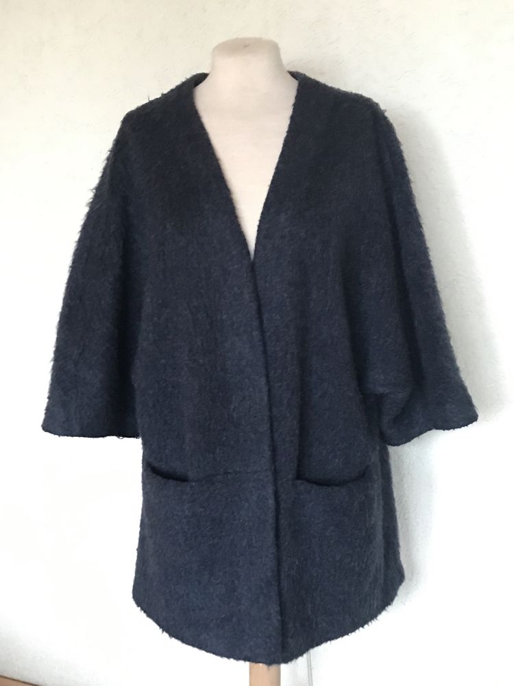 Kardigran sweter długi bez zapięcia rękawy3/4 h&m