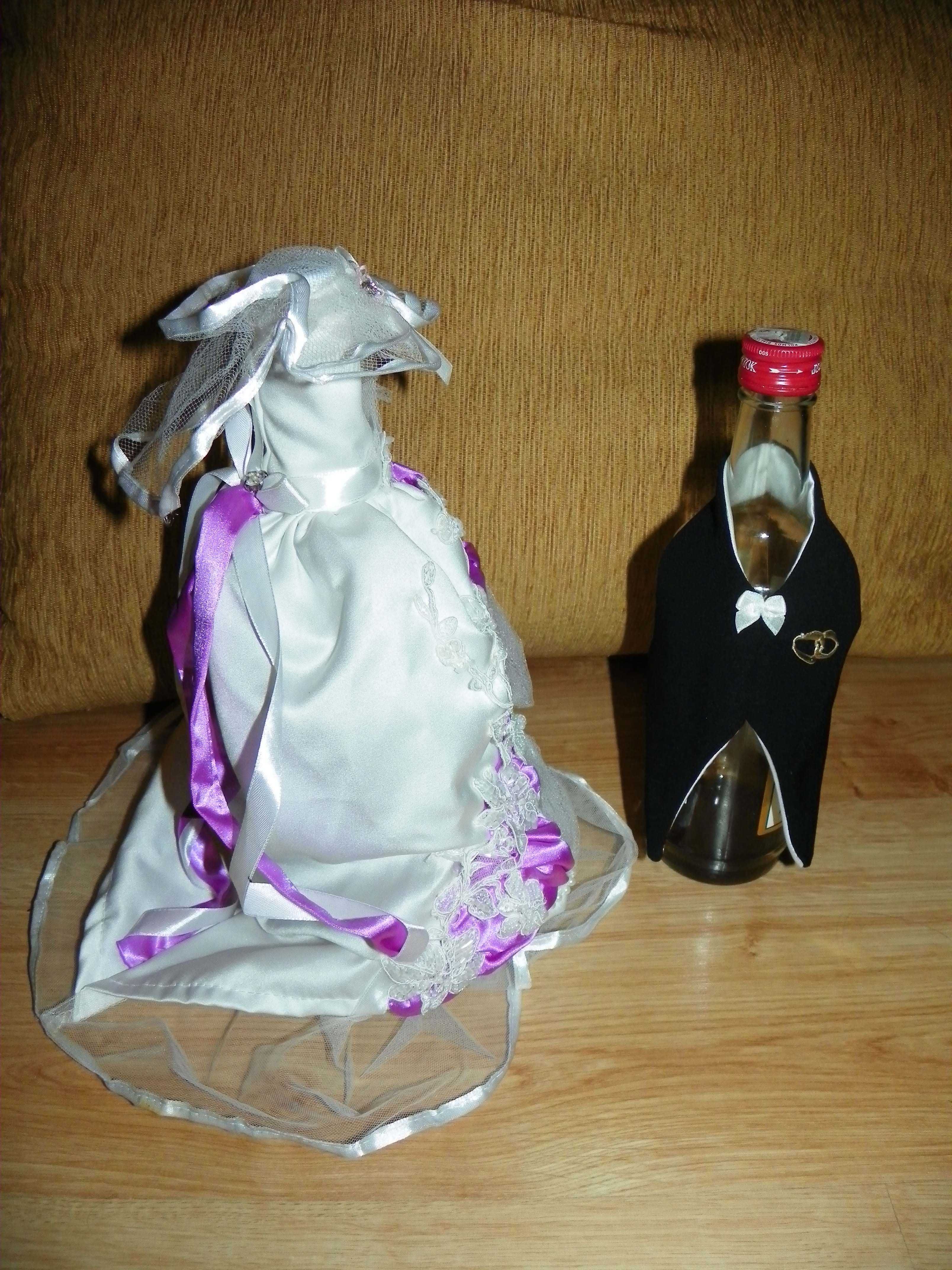 Ubranko na wódkę weselną, alkohol, butelkę, Para Młoda, ślub