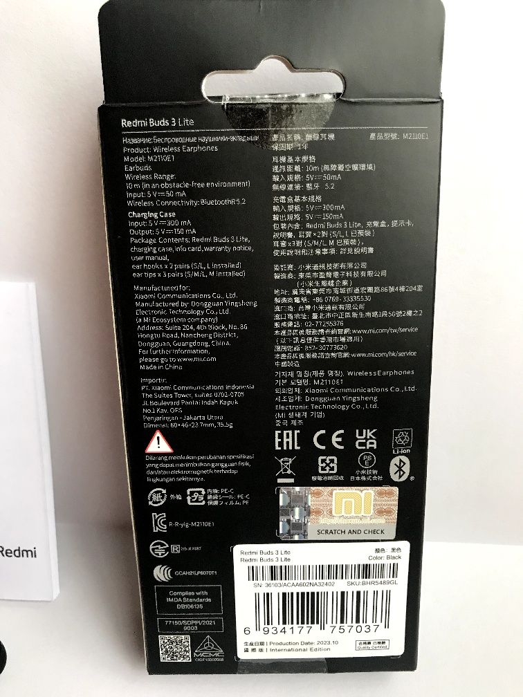 Навушники Xiaomi Redmi buds 3 lite. Безпровідні навушники