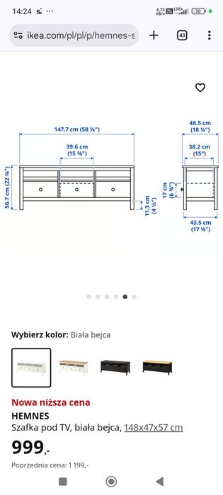 Ikea Hemnes szafka RTV