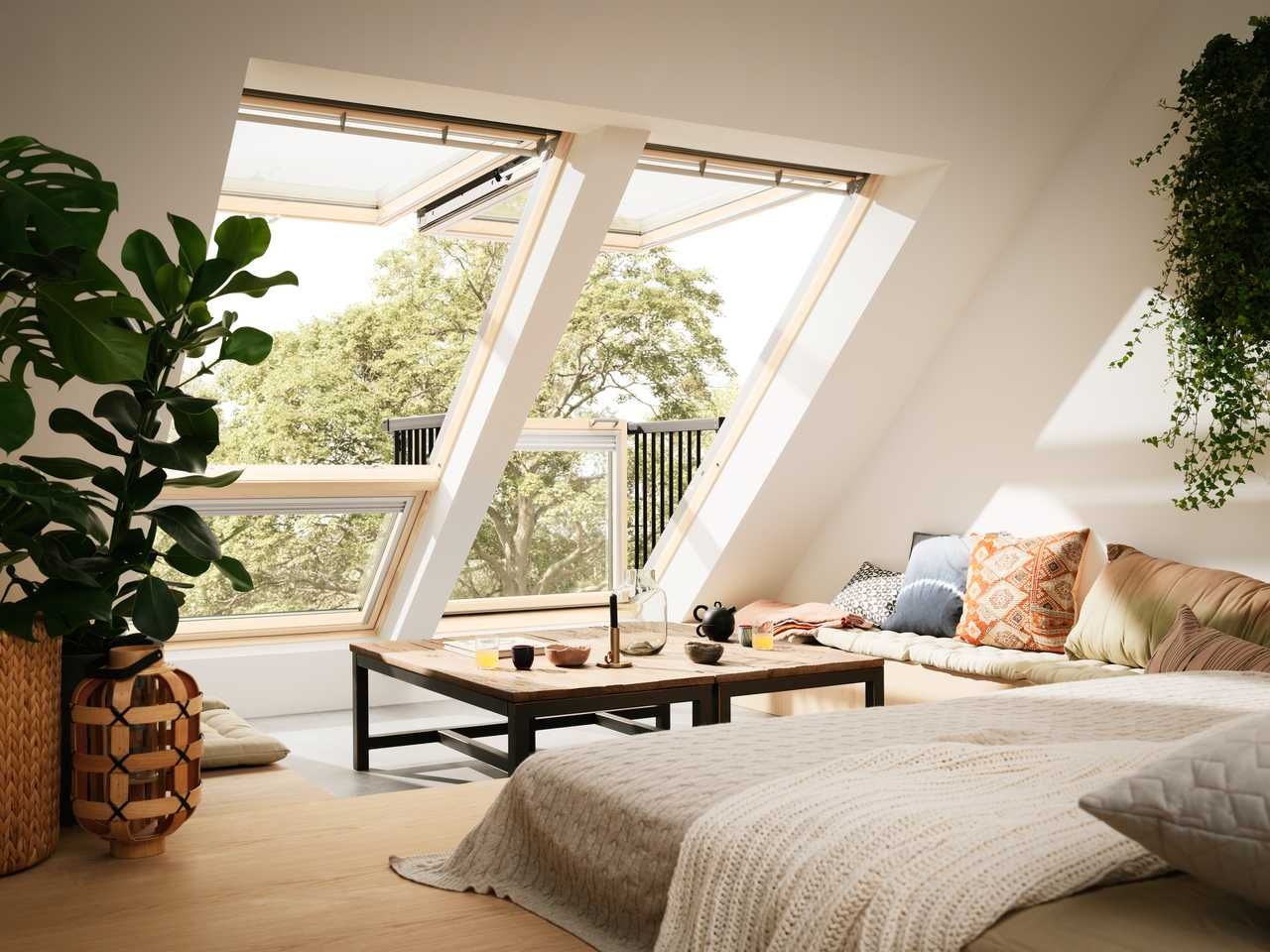 Okno dachowe balkonowe - balkon - VELUX GDL 78x252cm - CABRIO