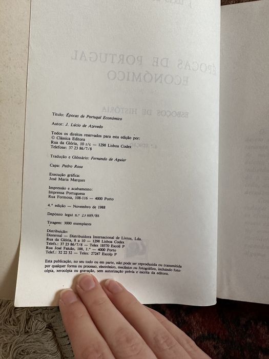 livro J. Lúcio de Azevedo - Épocas de Portugal económico.