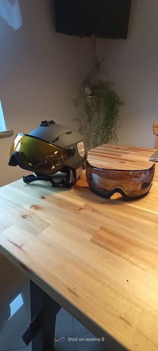 Kask narciarski z przyłbicą WEDZE 2 szyby rozmiar 54-59