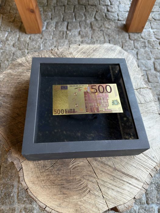 Quadro Decorativo - 25x25cm - Nota de 500 Ouro