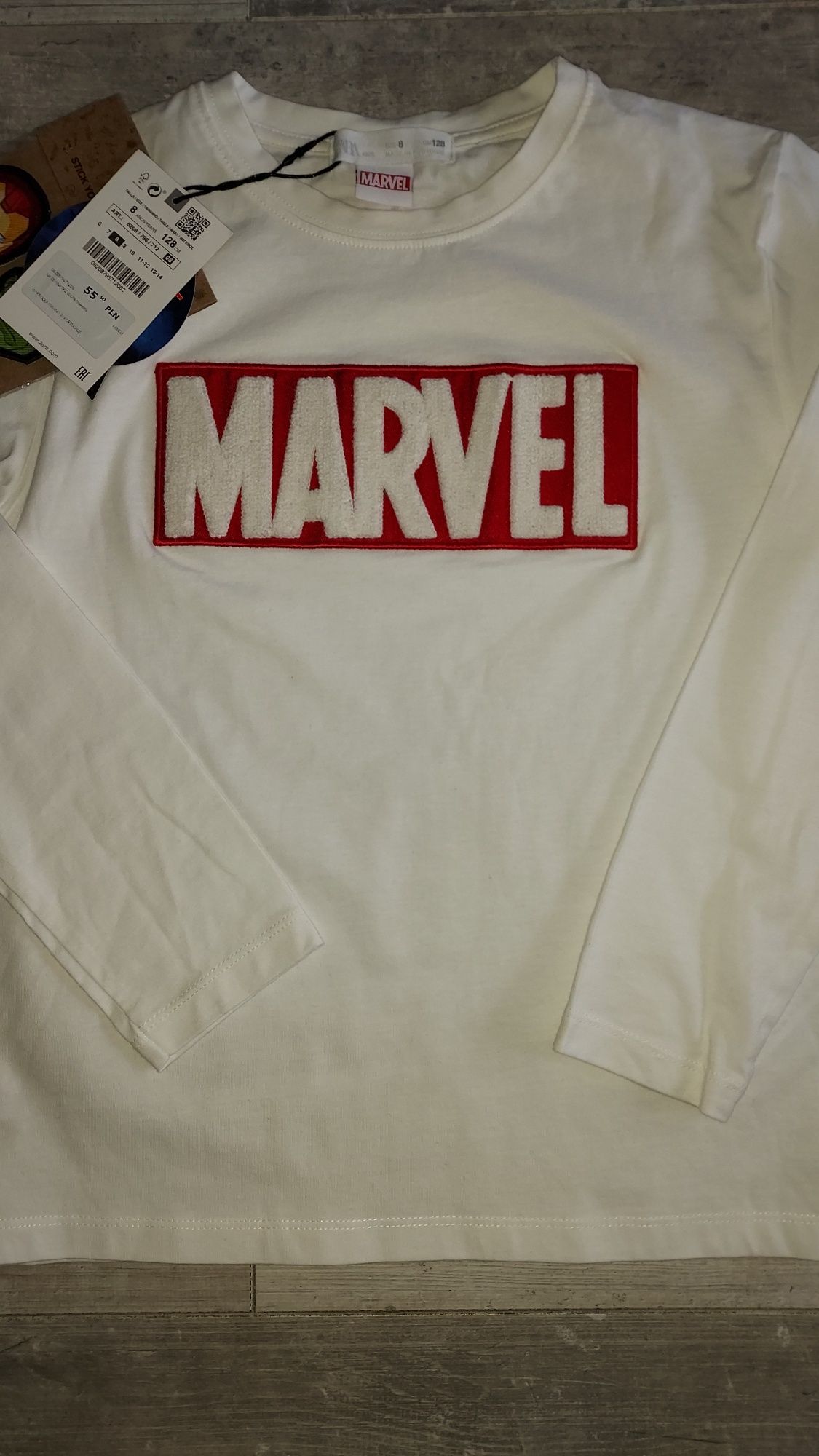 ZARA bluzka Marvel z naszywkami 128cm nowa z metkami