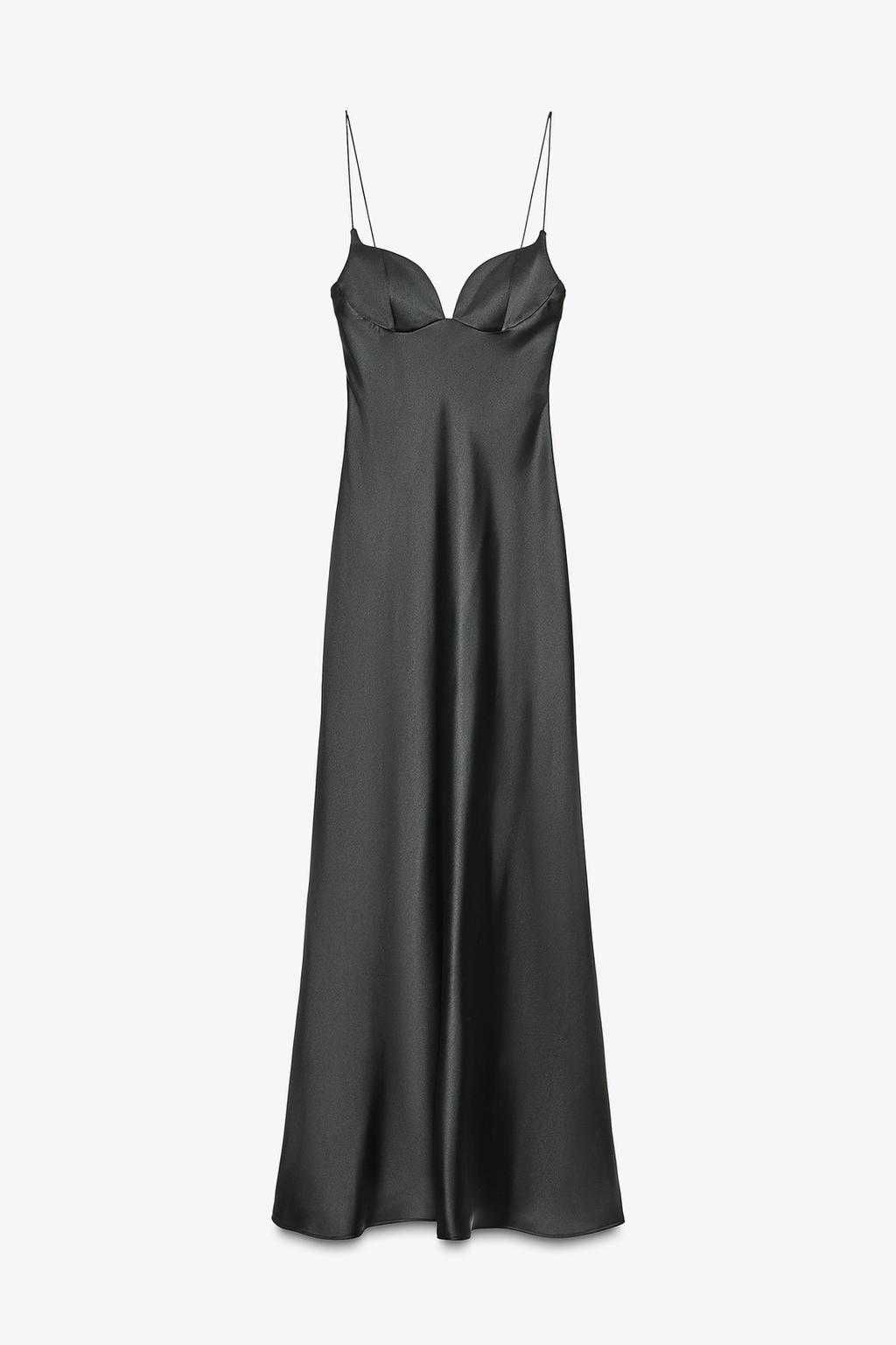 Довга атласна сукня Zara