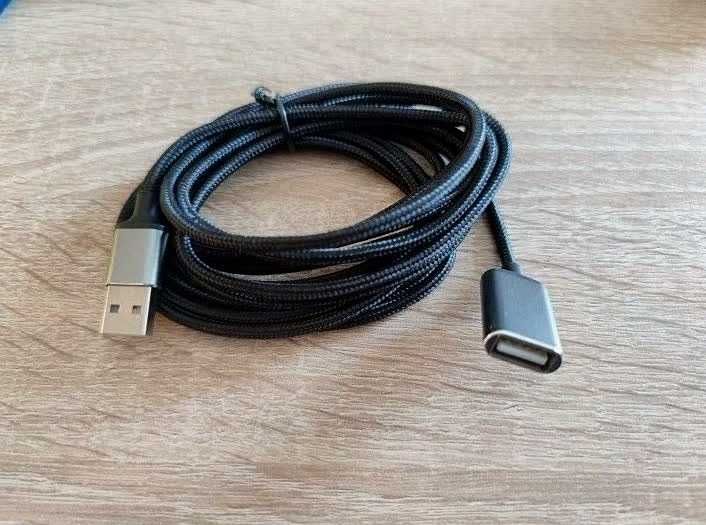 USB-удлинитель 3 метра, супер прочный плетеный, надежный, быстрый